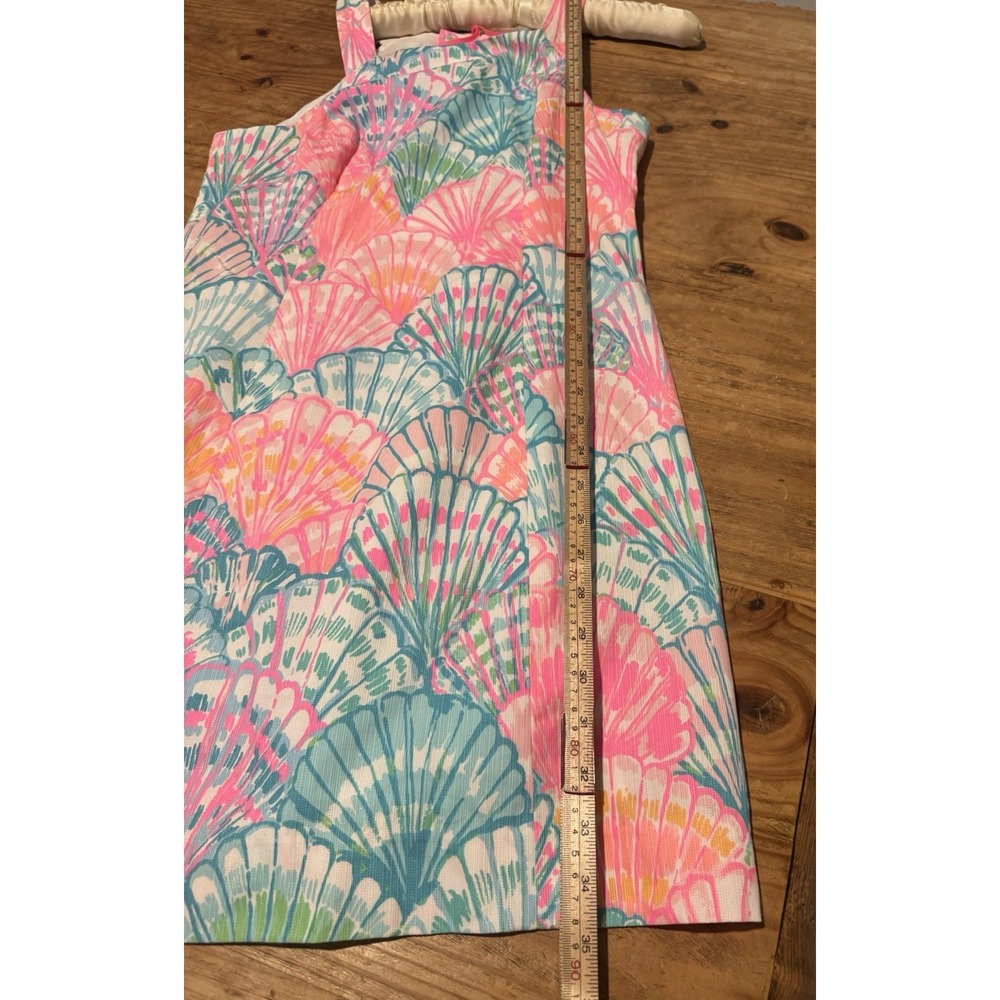 Lilly Pulitzer Simone Shift Dress Sleeveless Sz 8 Bright Seashell Cotton - Picture 8 of 11